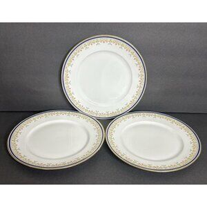 3 Bailey Banks & Biddle Depose France Salad 8.5" Plates Floral Gold Edge